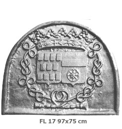 Kaminplatte Wappen des marquis de lavardin und von marguerite de rostaing